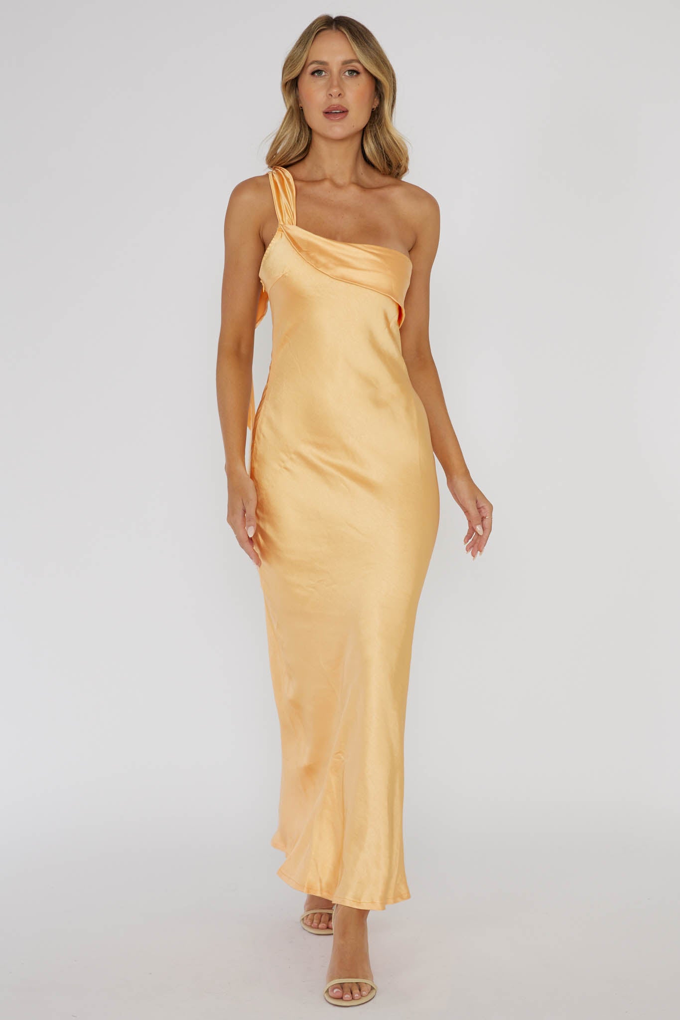 Shop The Carmel One-shoulder Sash Maxi Dress Rockmelon 