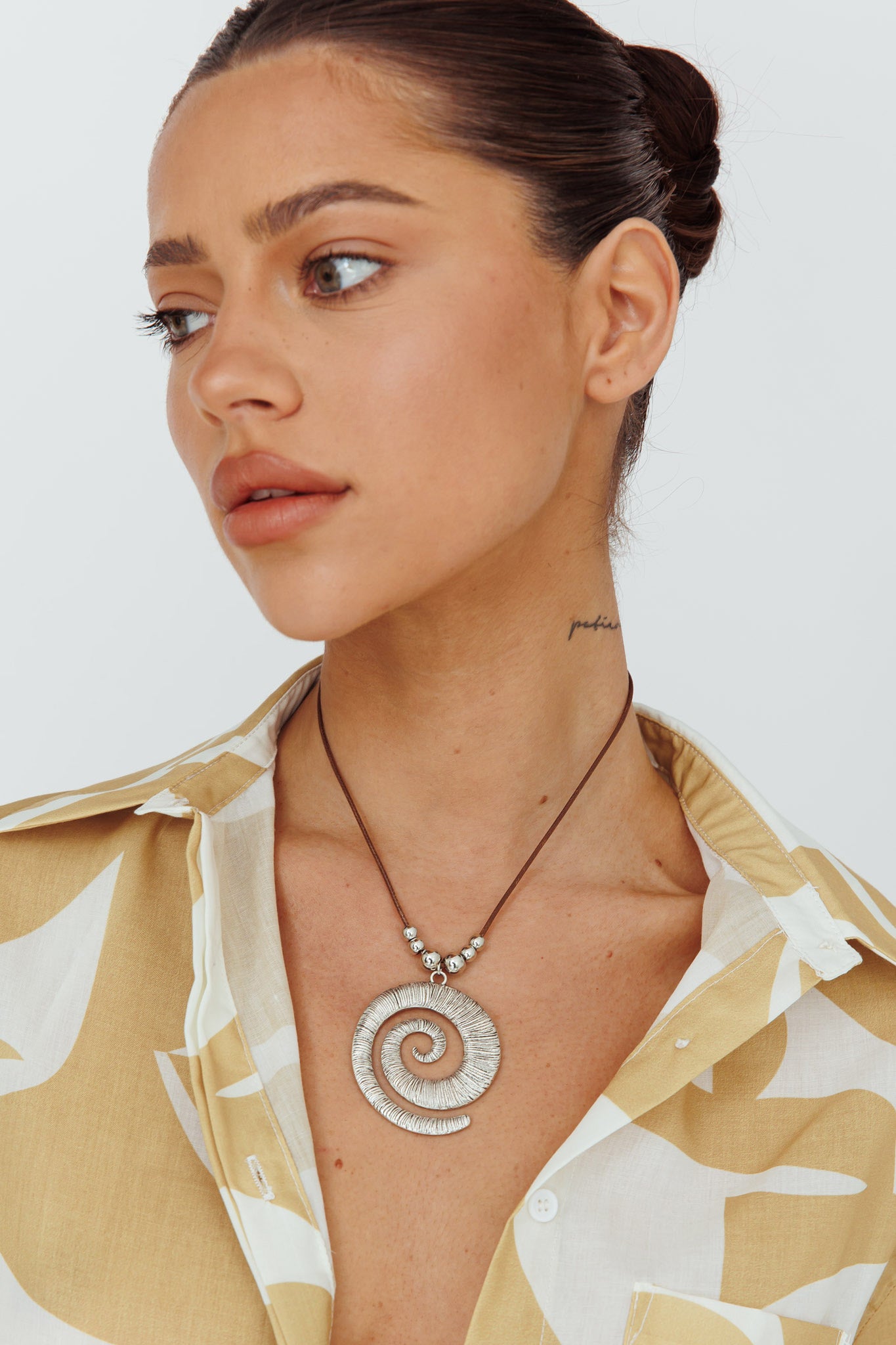 Shop the Coolum Swirl Pendant Necklace Silver Selfie Leslie Australia