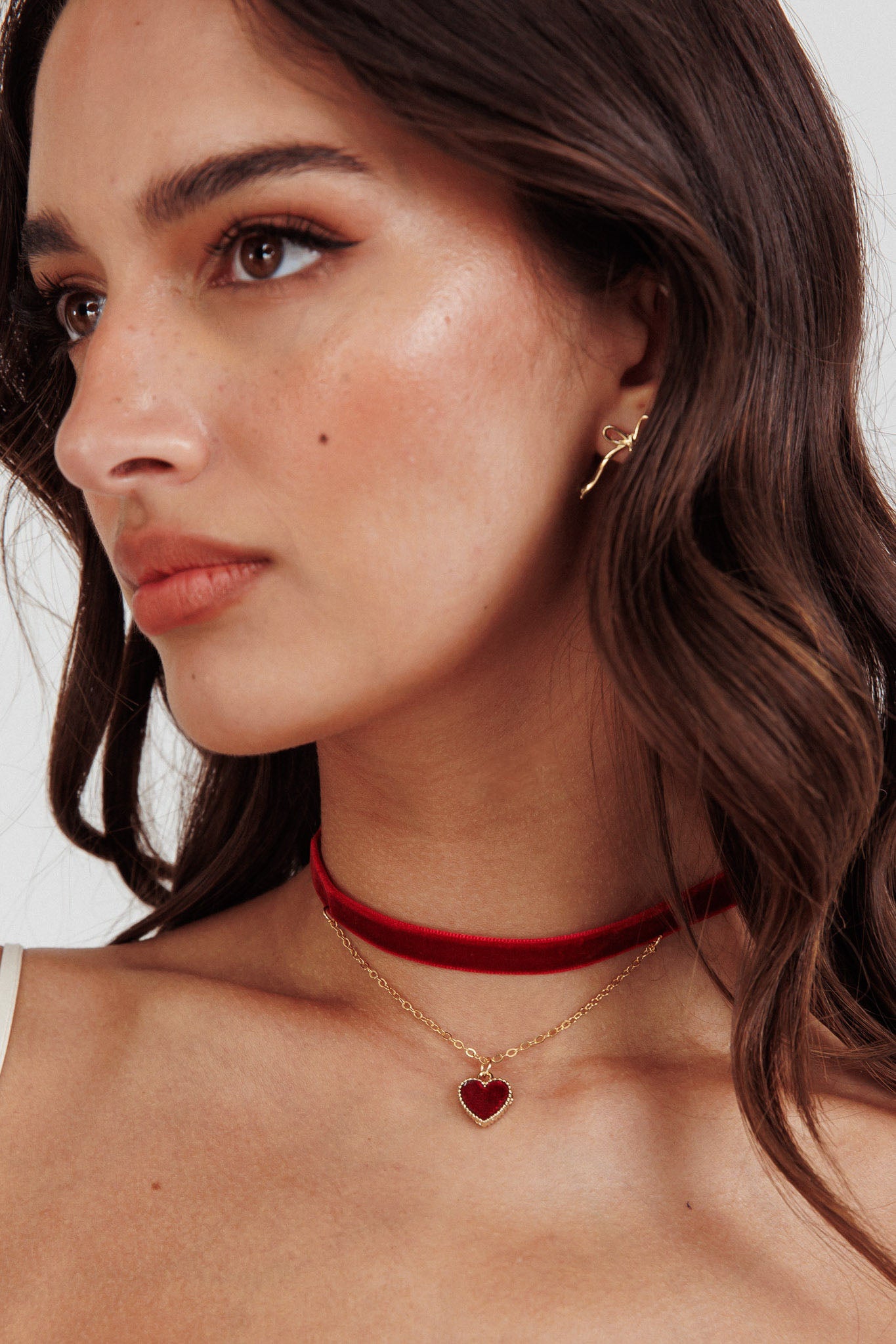 Shop the Rosie Velvet Heart Choker Necklace Red | Selfie Leslie Australia