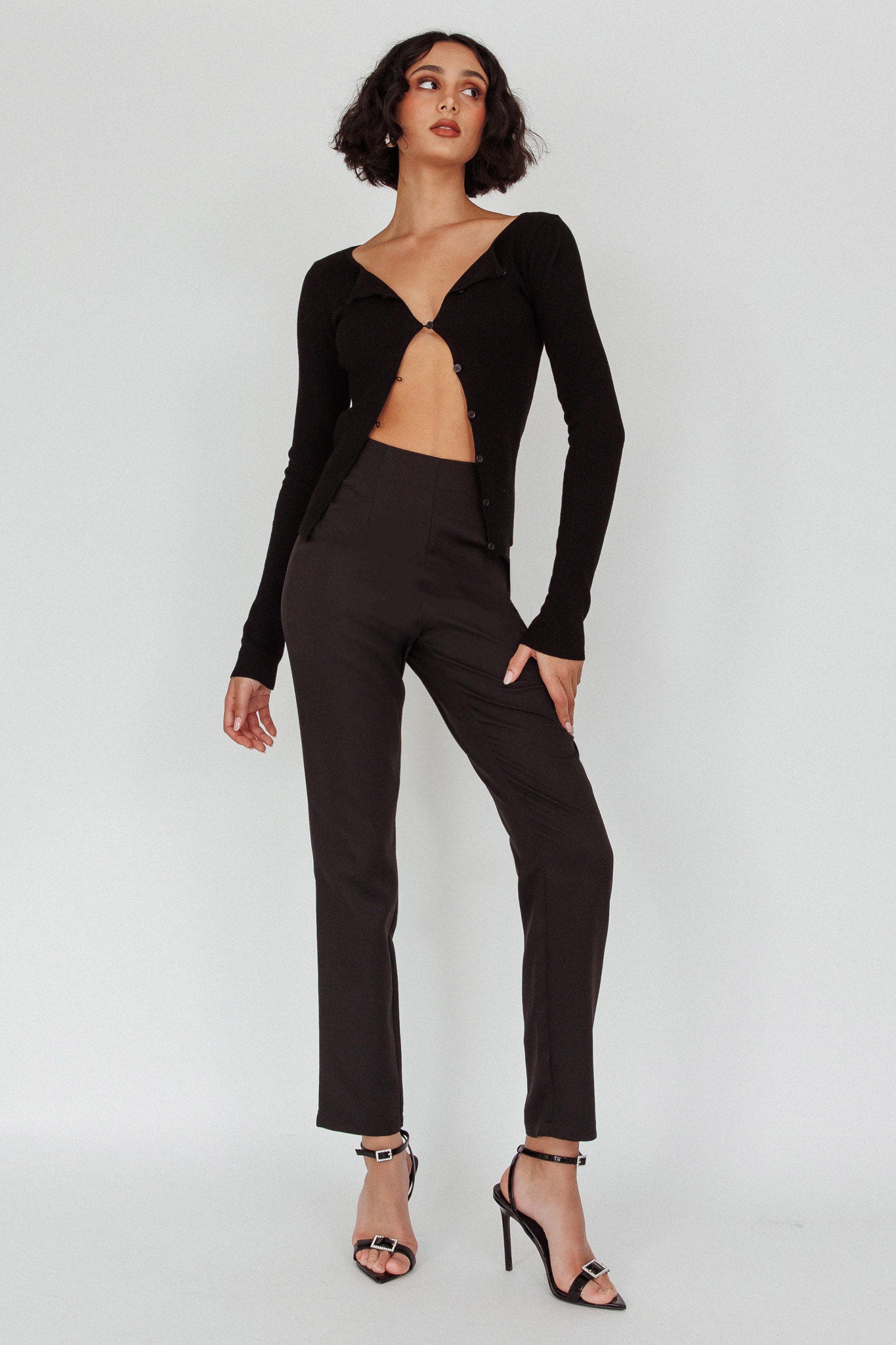 Shop the Moonlight Tango High Waist Pants Black | Selfie Leslie Australia