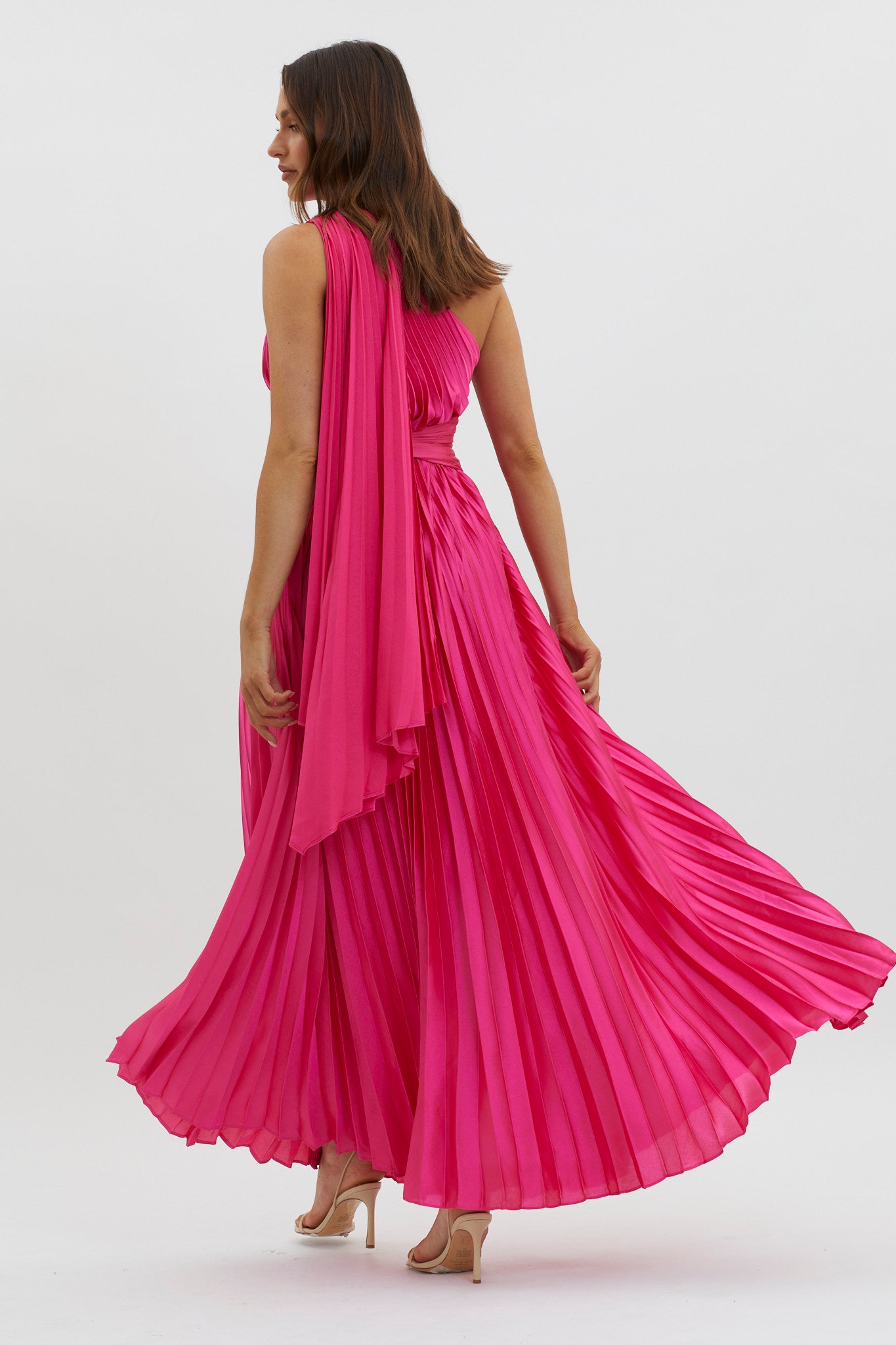 Shop the Laxmi Accordion Pleat Maxi Dress Fuchsia | Selfie Leslie Australia