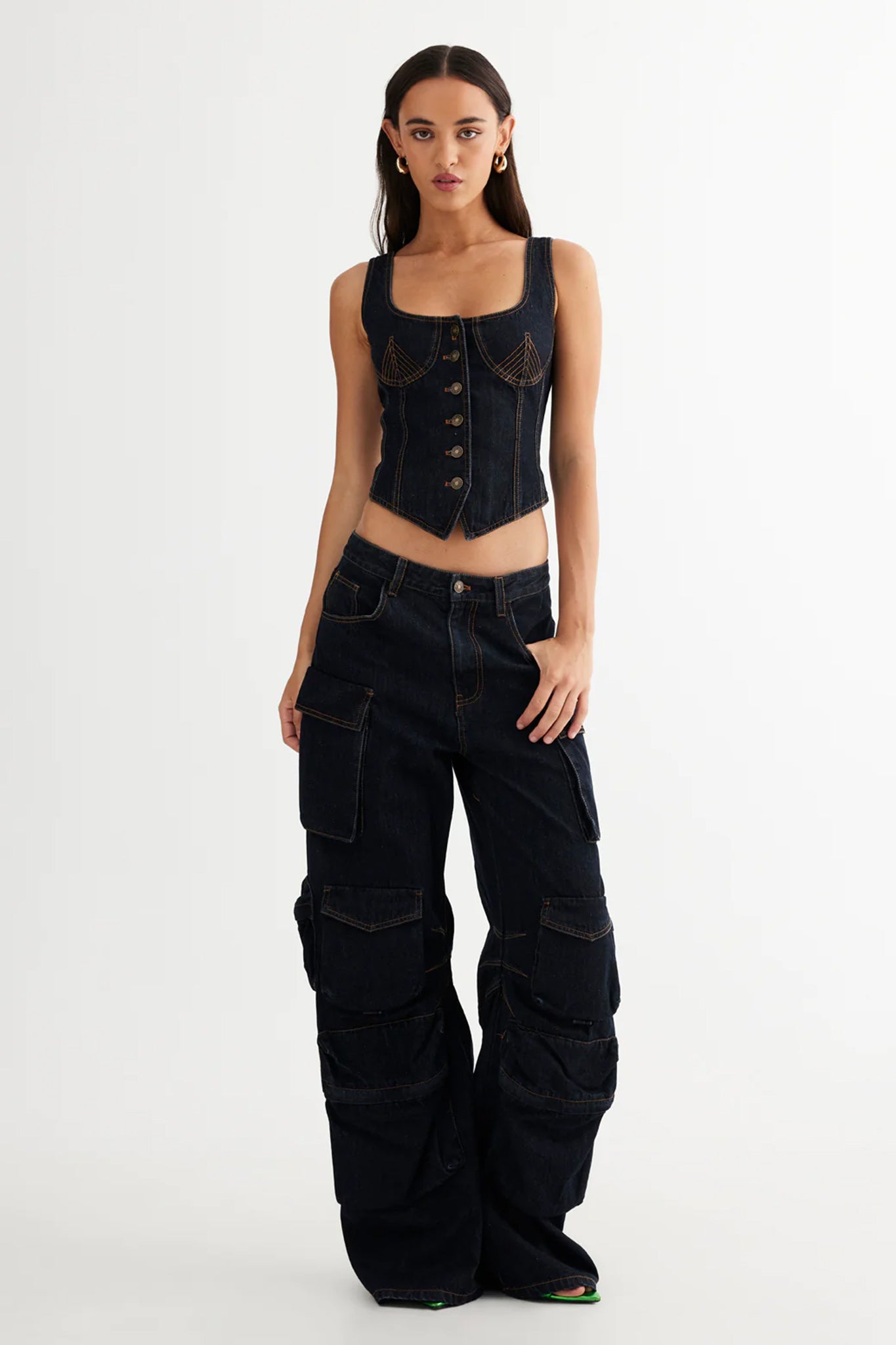Leslie Cargo Joggers - Denim  Denim fashion, Denim maxi dress, Fashion  outfits
