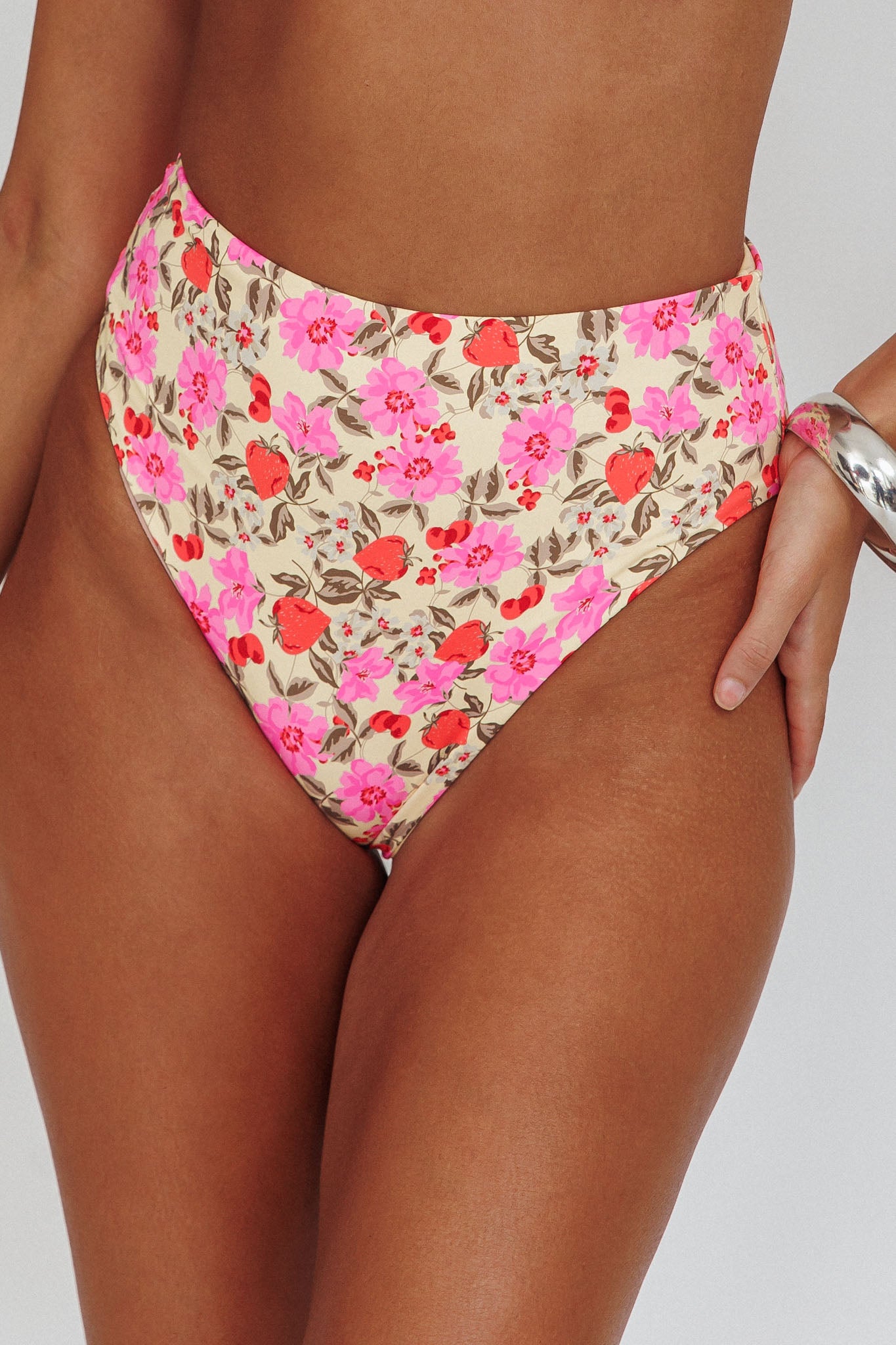 Printed high waisted bikini bottoms deals
