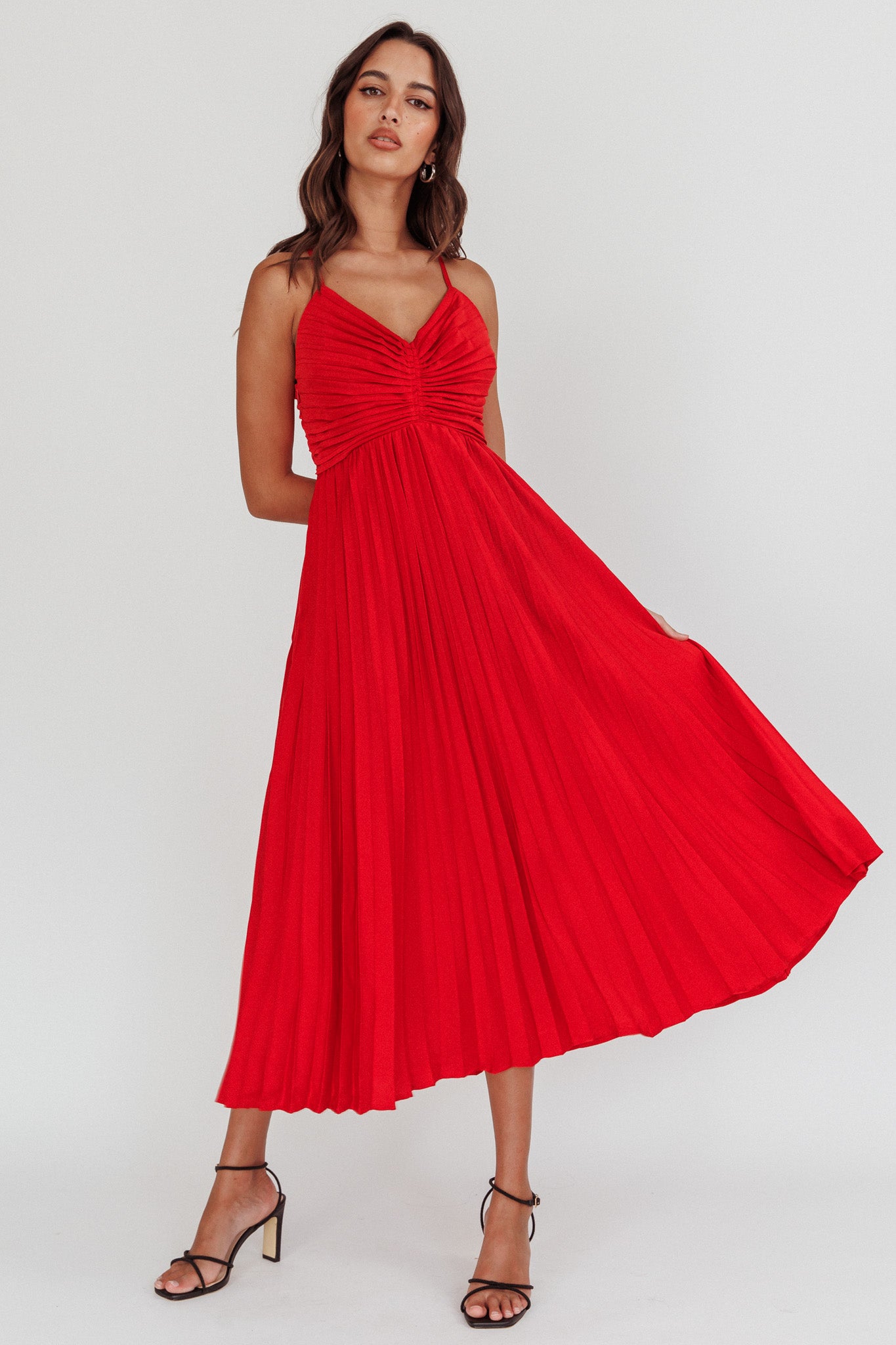 Orders midi pleated dress