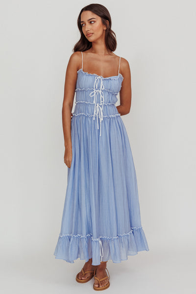 Maidens Tie Accent Maxi Dress Cloud Blue