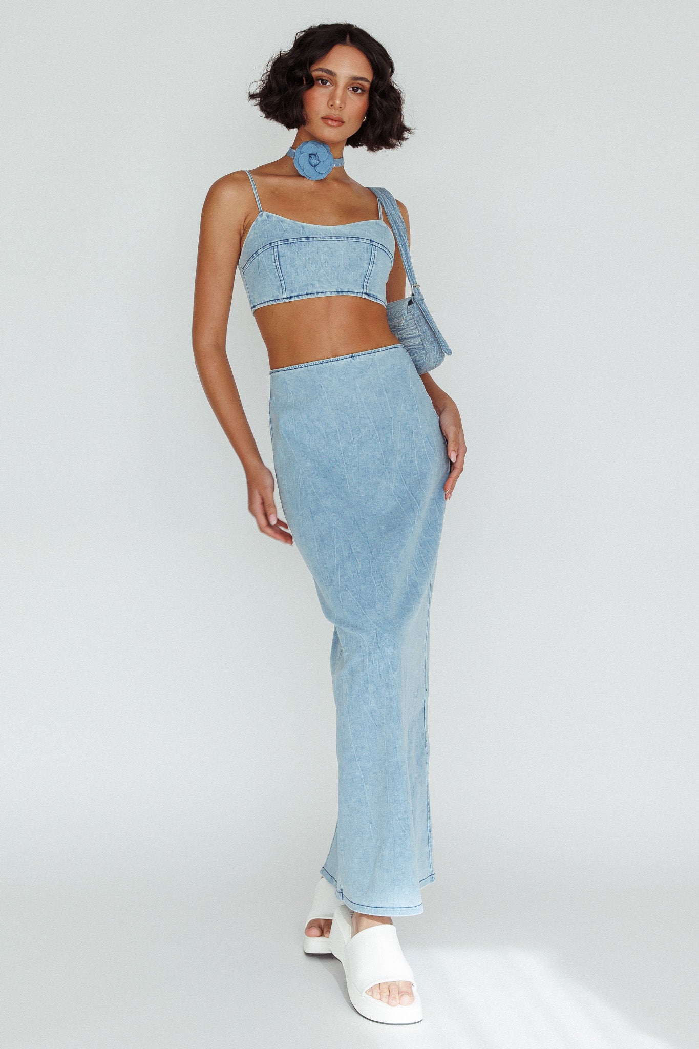 Shop the The Moment Maxi Skirt Denim | Selfie Leslie Australia