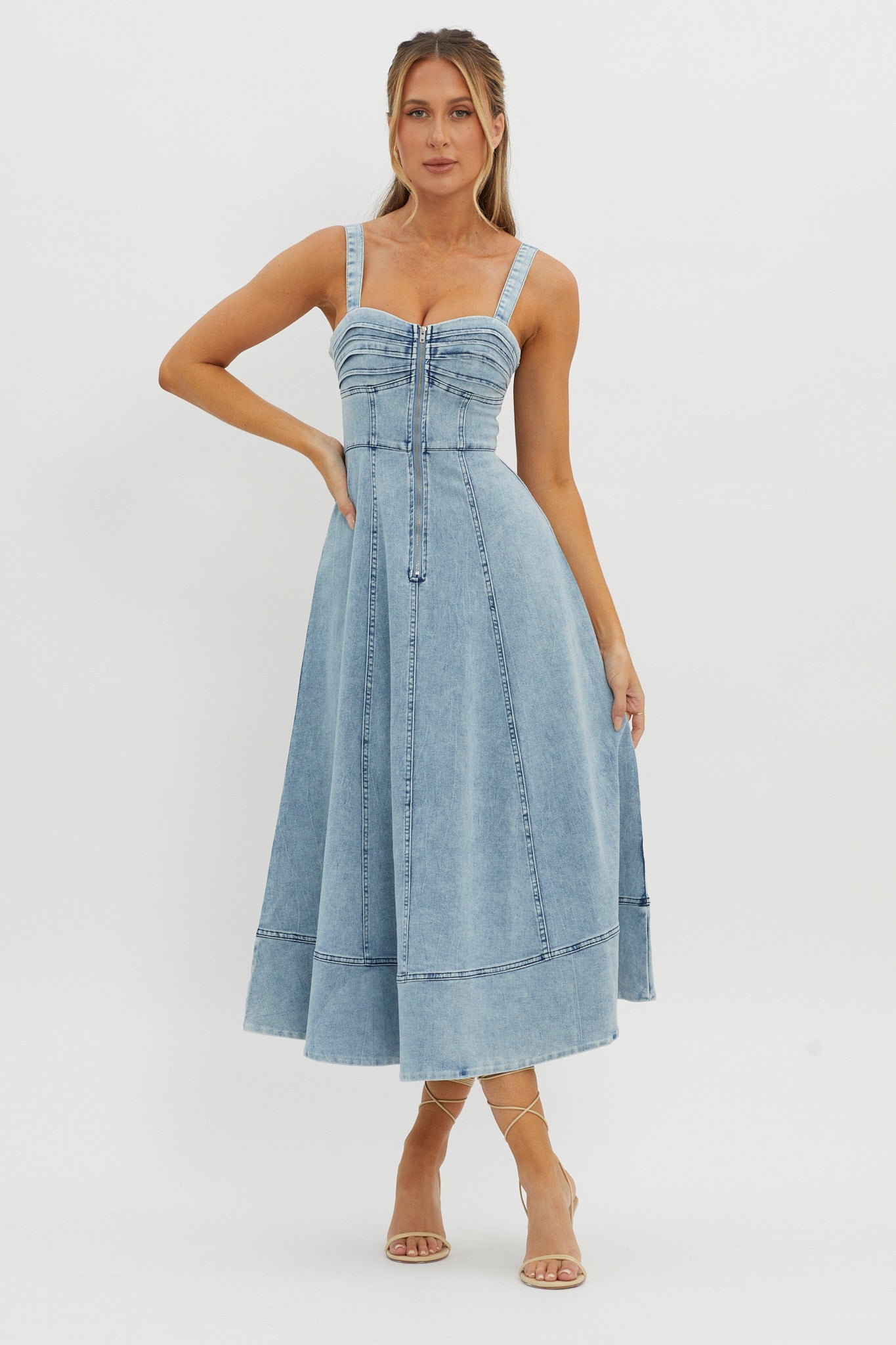 Denim midi dress australia best sale