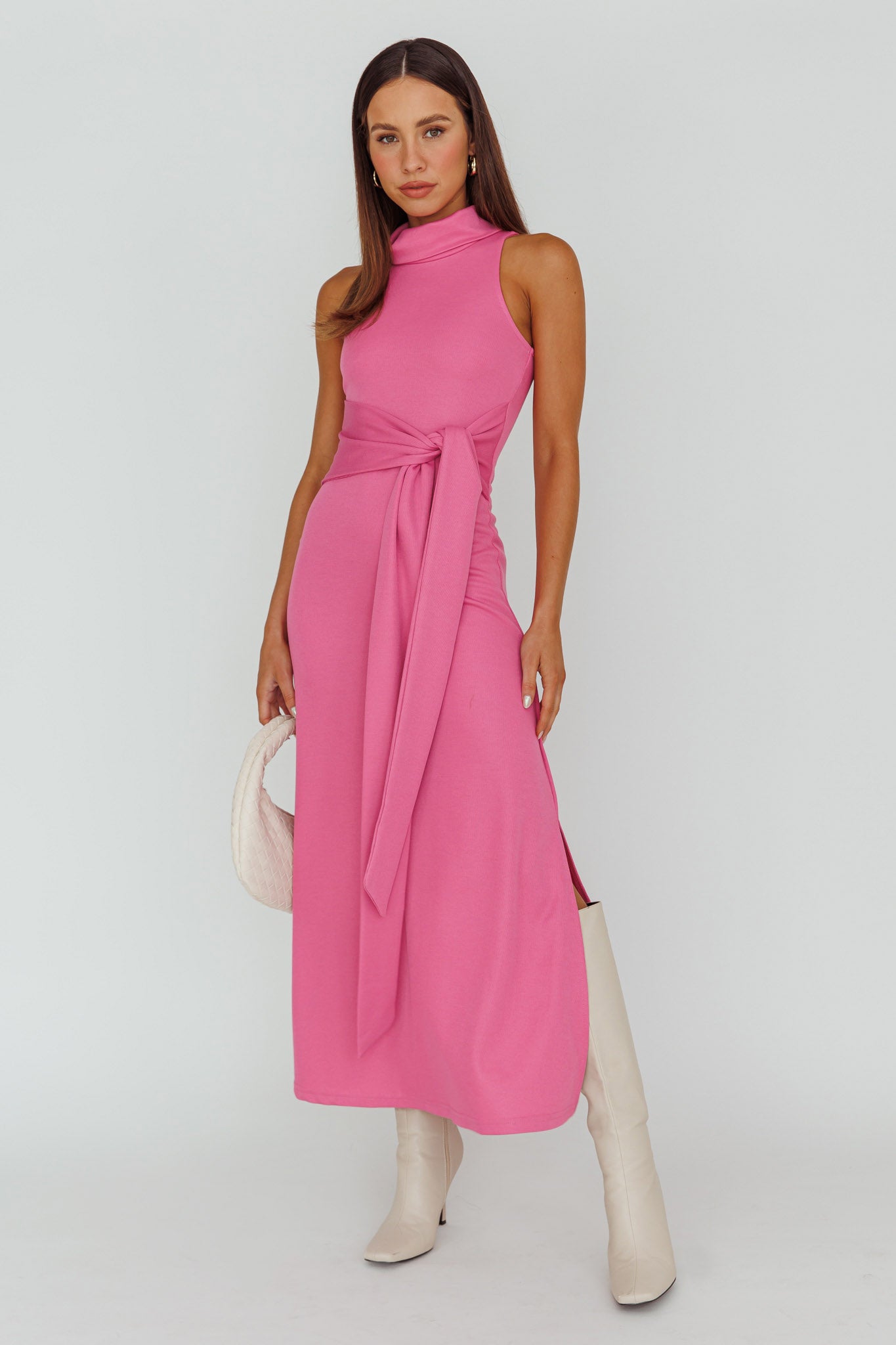 Shop the Make A Way Sleeveless Turtleneck Dress Pink Selfie Leslie Australia