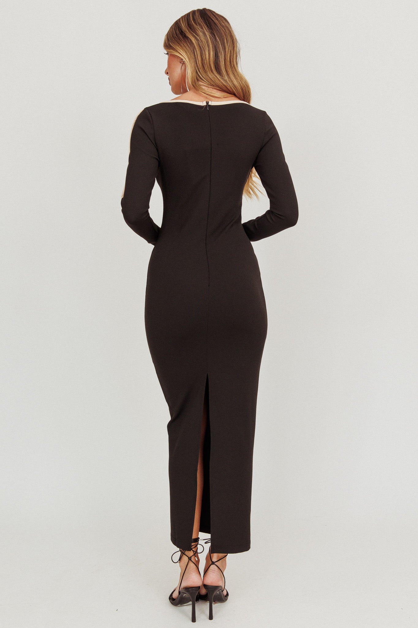 Shop the Moonglade Long Sleeve Bodycon Maxi Dress Black Selfie Leslie Australia