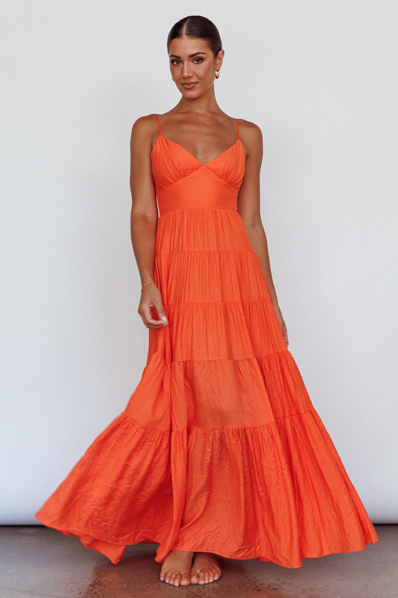 Shop the Main Attraction Cami Strap Maxi Dress Tangerine Selfie